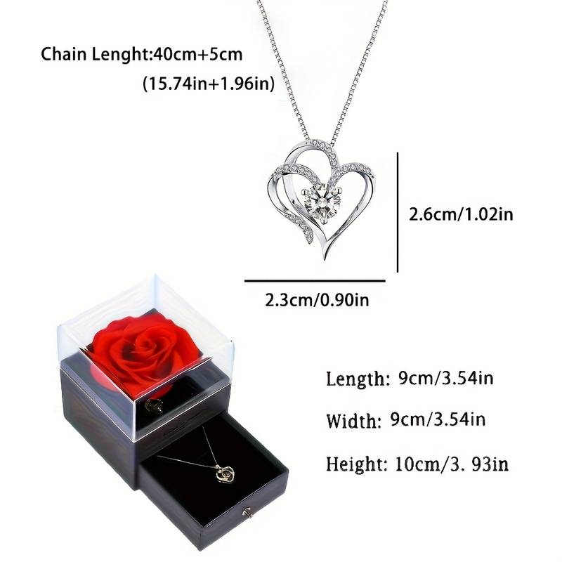 Red Rose Necklace Gift Box | Red Rose Gift Box | LoversGift