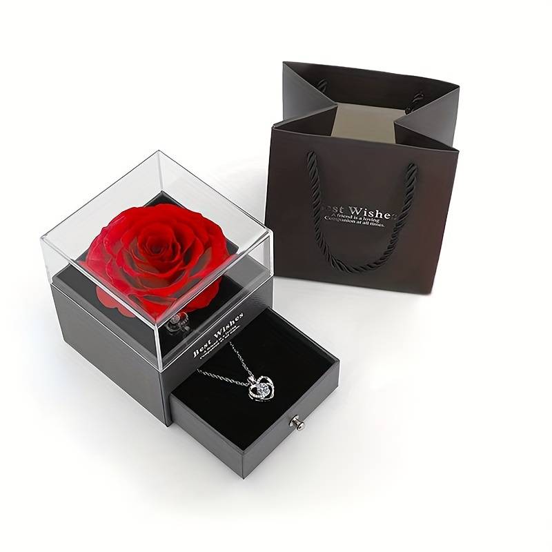 Red Rose Necklace Gift Box | Red Rose Gift Box | LoversGift